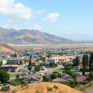 A scenic view of California illustrating both urban and natural environments.