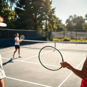 Hawaii women's tennis team competing in a match against San Diego State.