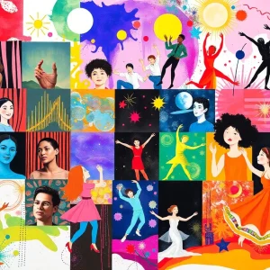 Collage of student artworks celebrating the 2025 Artist of the Year nominees in Orange County.