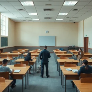 Empty classrooms at Cal State L.A. representing declining enrollment