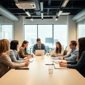 State employees collaborating in an office environment