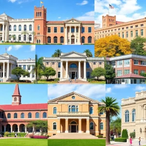 California universities campus with diverse students