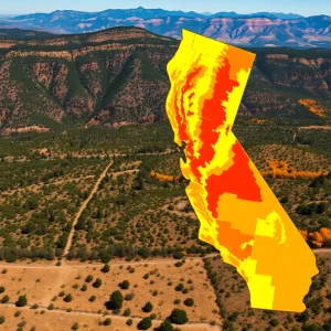 Map showing wildfire hazard zones in California