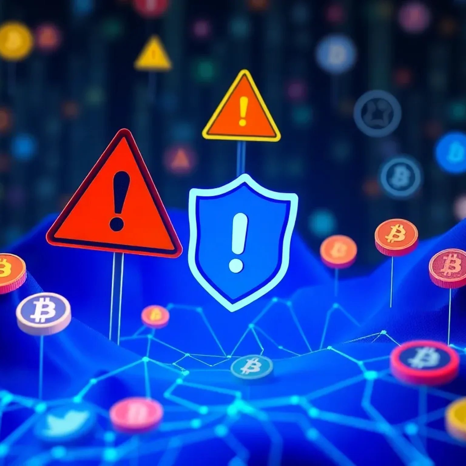 Digital representation of cryptocurrency scams being targeted.