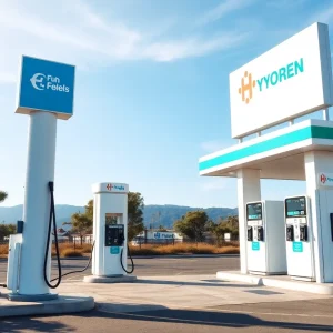 A hydrogen fuel station located in California