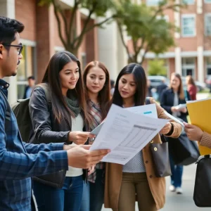 Students and faculty discussing budget cuts on campus