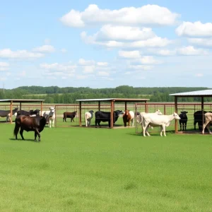 Missouri farm with animals reflecting the impact of Proposition 12