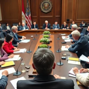 Government representatives debating the DETERRENT Act