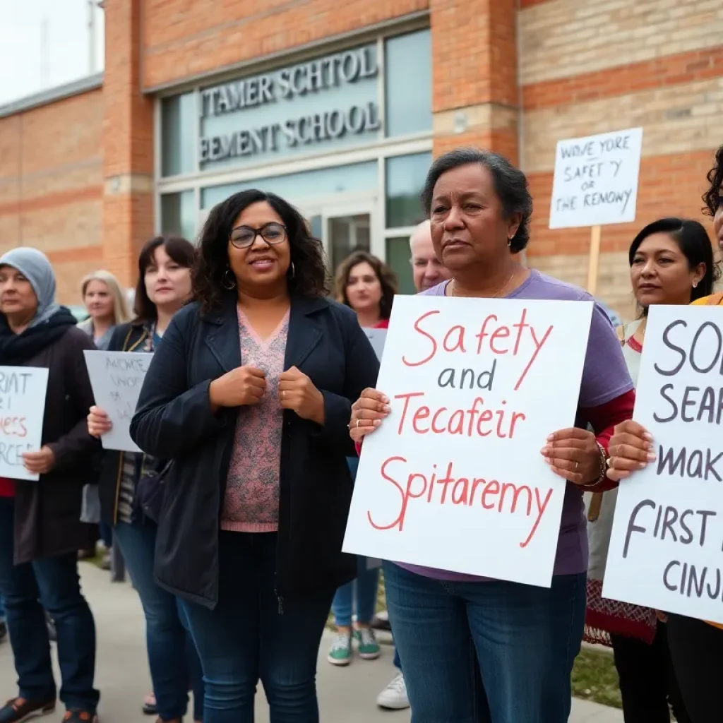Parents protesting for safety at Anaheim's Imperial Elementary School