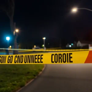 Police investigate a crime scene in Santa Ana parking lot