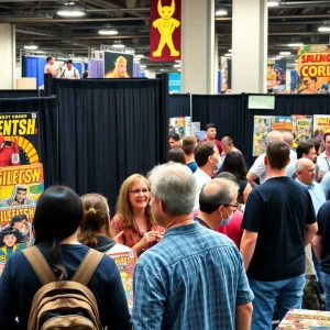 Kid Heroes Productions booth at WonderCon 2023 showcasing comics and collectibles.