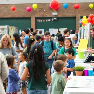 Families enjoying activities at Anaheim Children and Families Health Fair