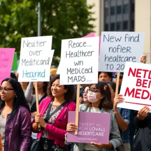 Community members rallying against Medicaid cuts in Anaheim