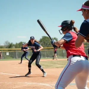 Aztecs and Wildcats compete in a softball game