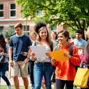 Students engaging in activities at Cal State Fullerton campus