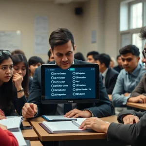 Frustrated law students during the California bar exam