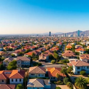 Vibrant California city skyline showcasing luxurious homes