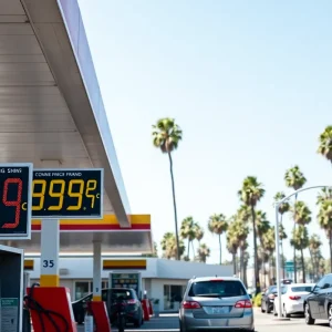 High gas prices at a California gas station