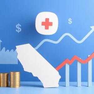 Illustration representing healthcare regulation in California