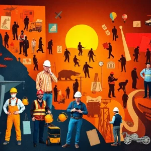 Abstract representation of California's workforce and workers' compensation insurance.