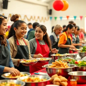 Students presenting their culinary creations at the competition