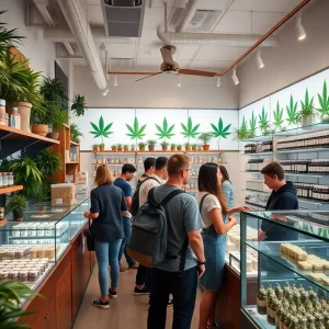 Inside view of a cannabis dispensary in Los Angeles