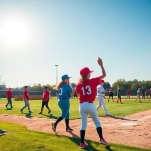 Exciting high school baseball and softball games in action