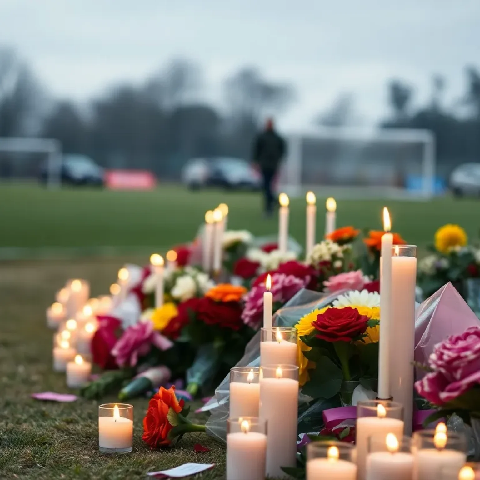 Community memorial for a young soccer player in Lancaster