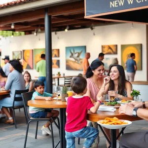Families enjoying activities and dining in Orange County