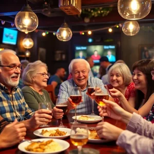Guests celebrating at the retirement party of a public defender in Santa Ana.