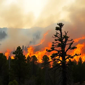 Firefighters battling the Silver Fire near ancient Bristlecone pines