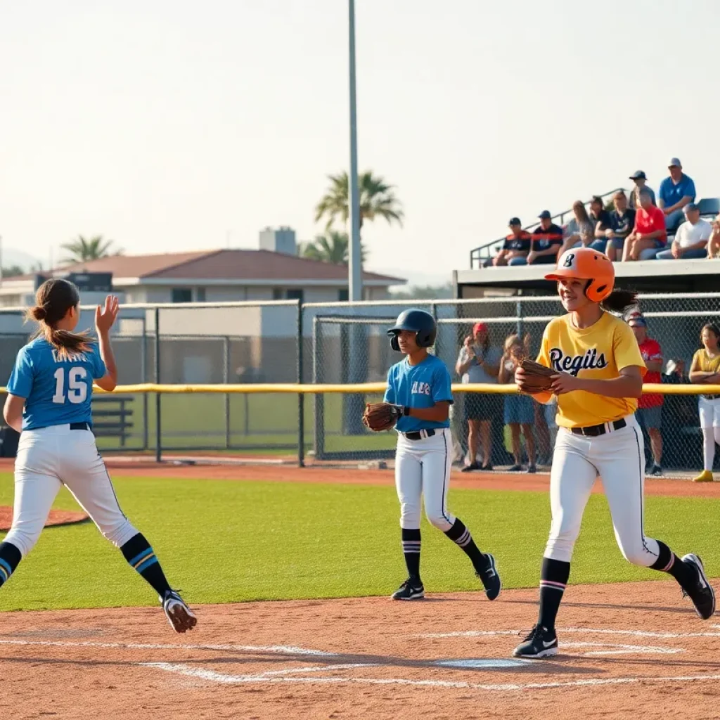 High school softball and baseball games in action in Southern California