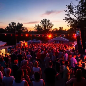 Families enjoying outdoor summer concert in Orange County