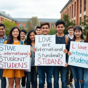 Diverse students united for international student support