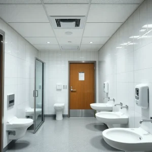 Modern vape detection technology installed in school restroom