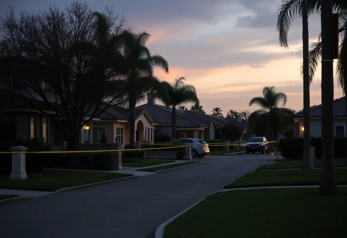 A quiet neighborhood in Anaheim Hills, reflecting on a recent tragic event.
