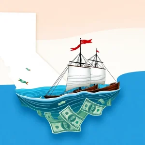 Illustration of California's budget crisis with financial symbols