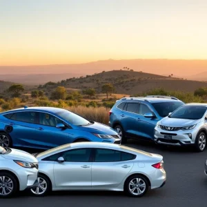 Illustration representing California's transition from gas-powered to electric cars