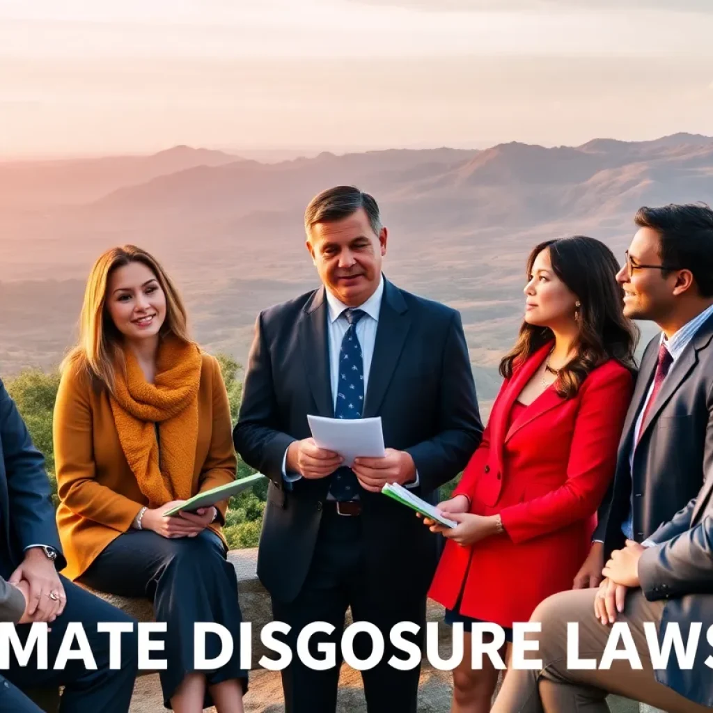 Professionals discussing climate regulations in California
