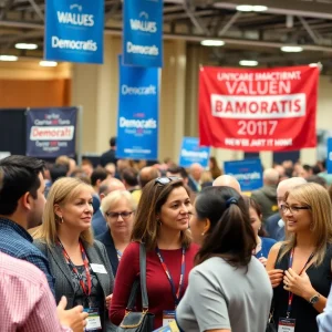 Democratic Party members networking at California Convention