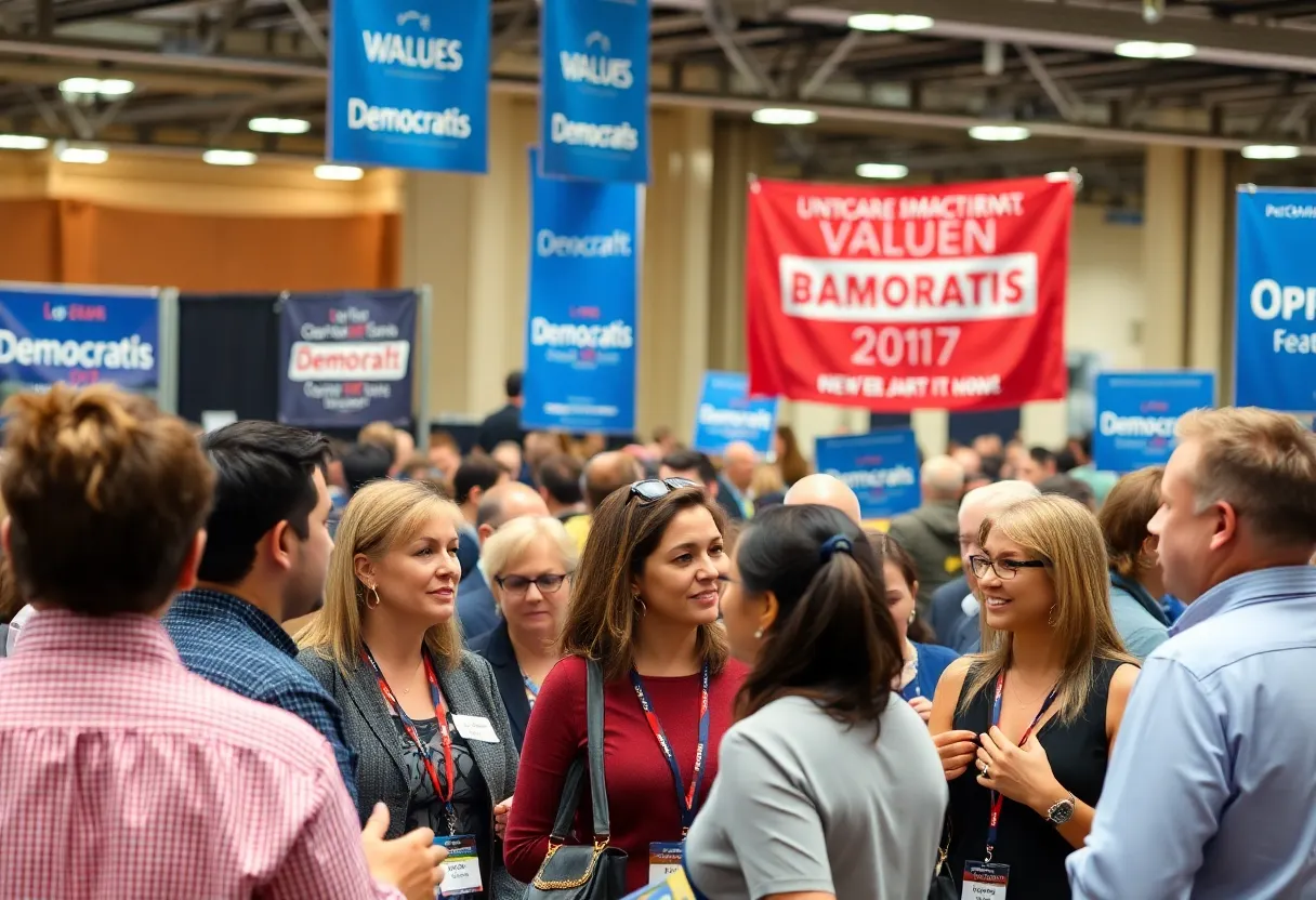 Democratic Party members networking at California Convention