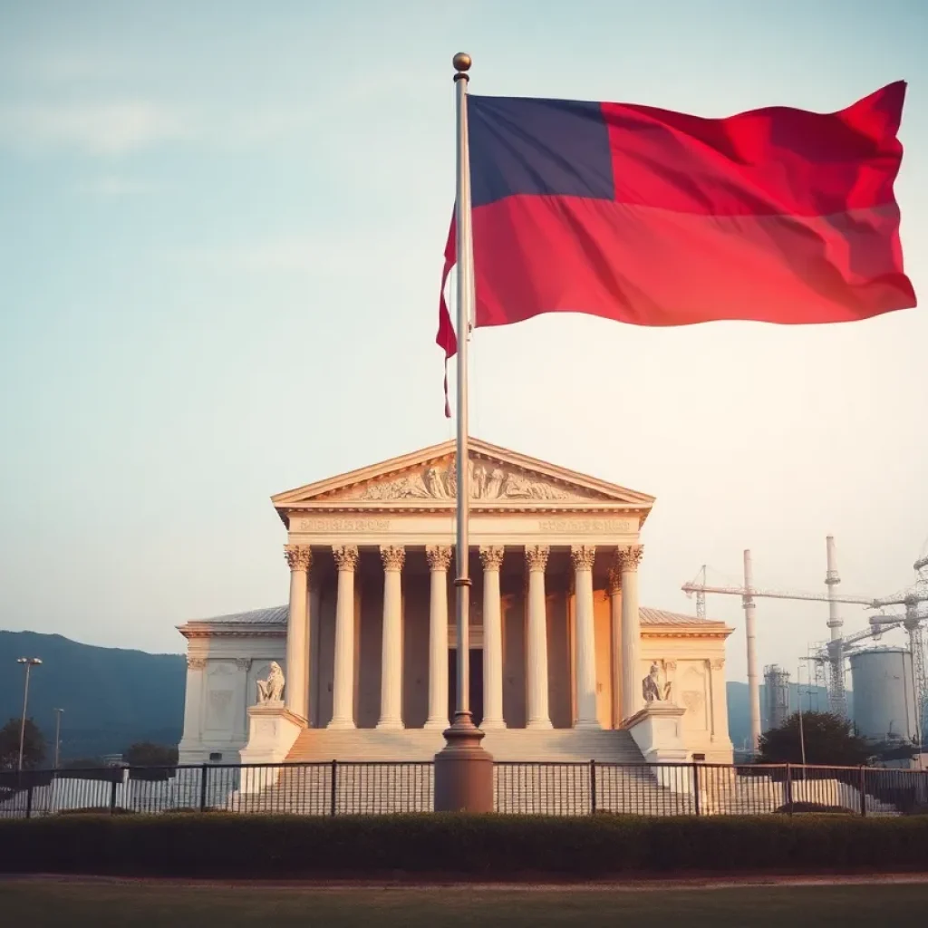 Symbolic representation of the California lawsuit against tariffs