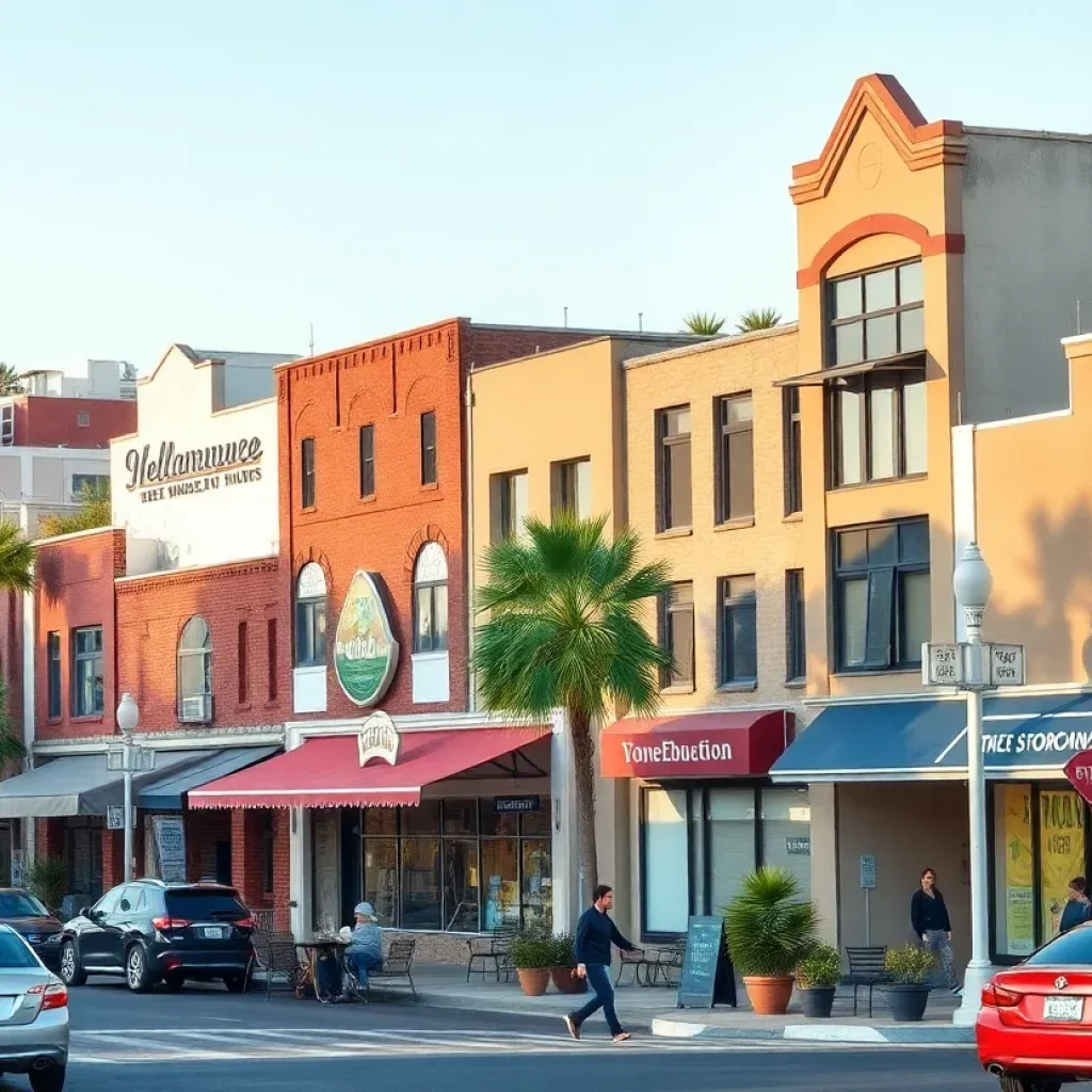 A vibrant California city showcasing startups and small businesses.