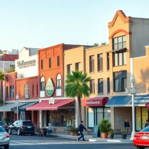 A vibrant California city showcasing startups and small businesses.