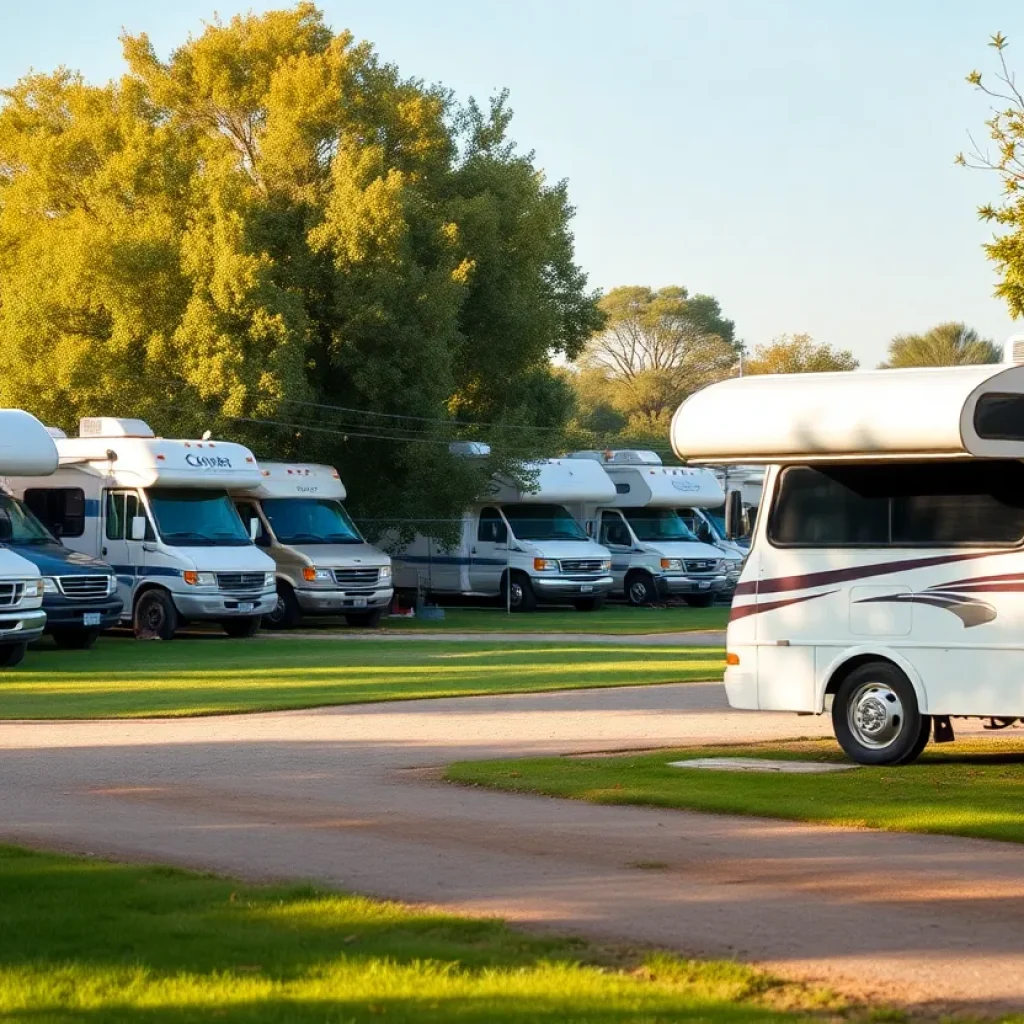 Scene of the incident at Canyon RV Park with RVs and trees