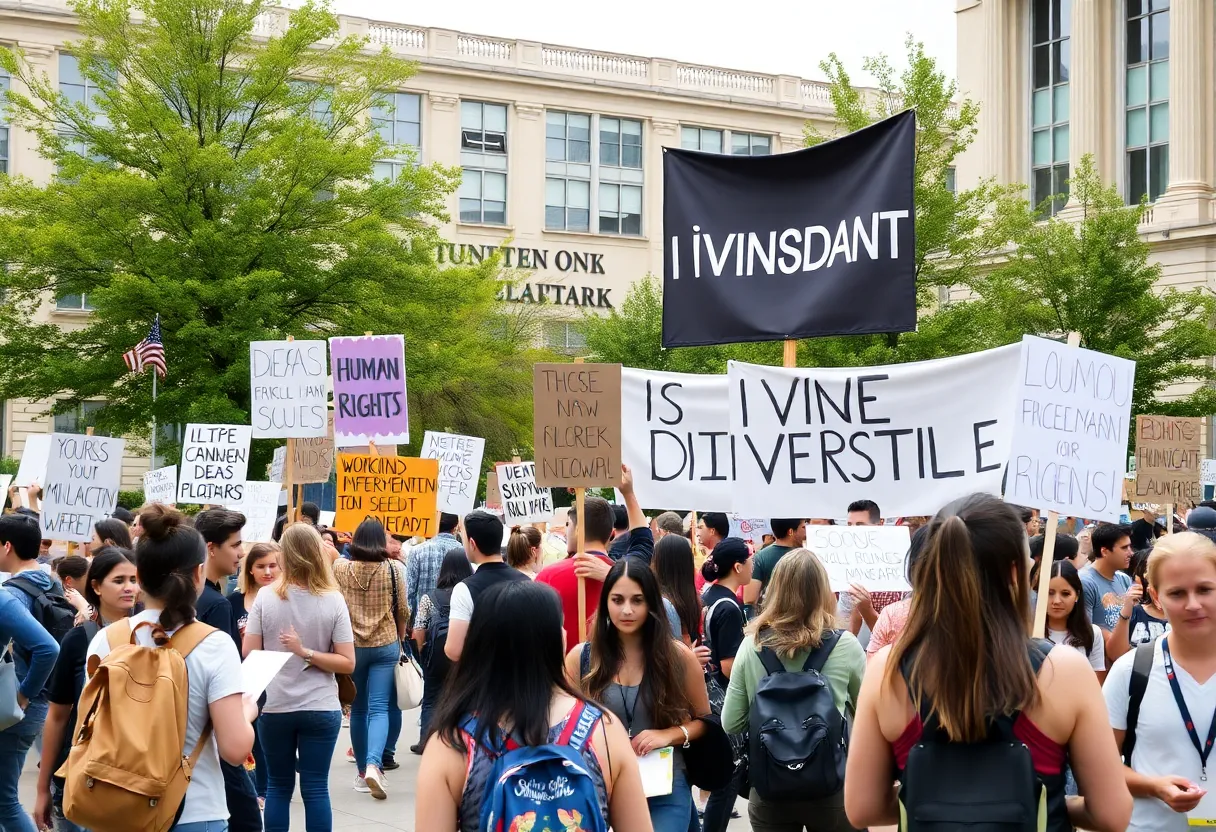 Students protesting at CSU for Gaza humanitarian aid.