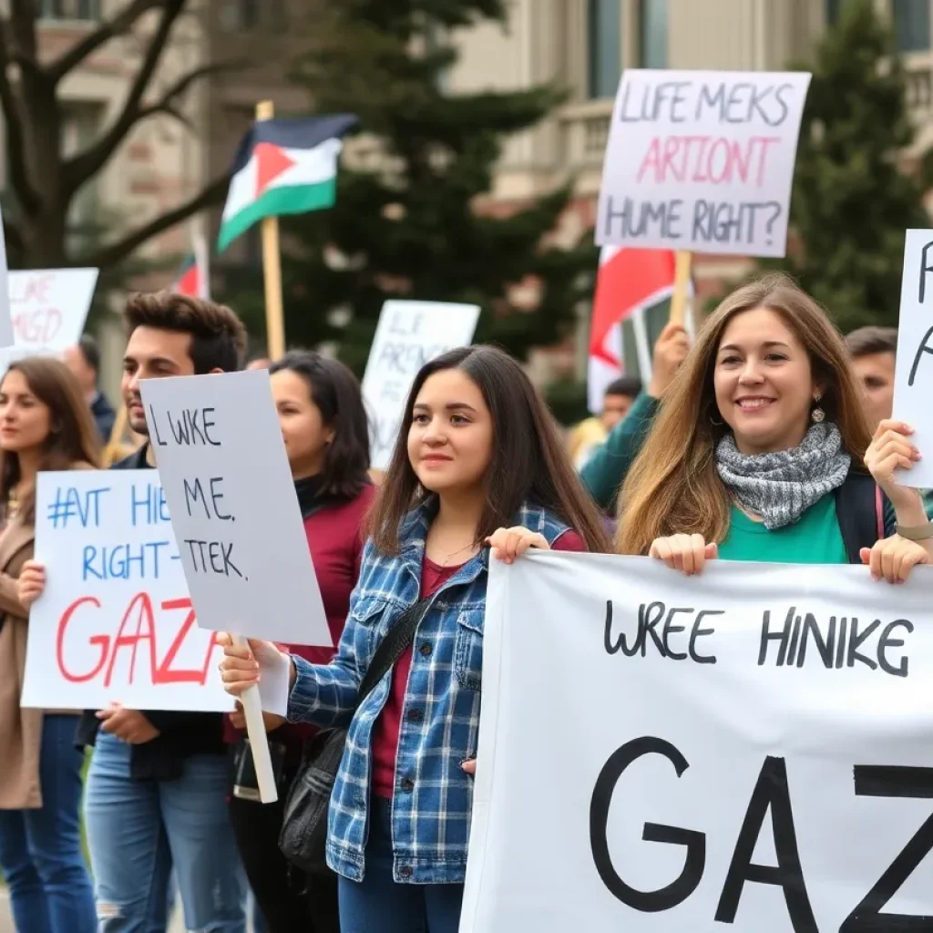 CSUSM students participating in a hunger strike for Gaza