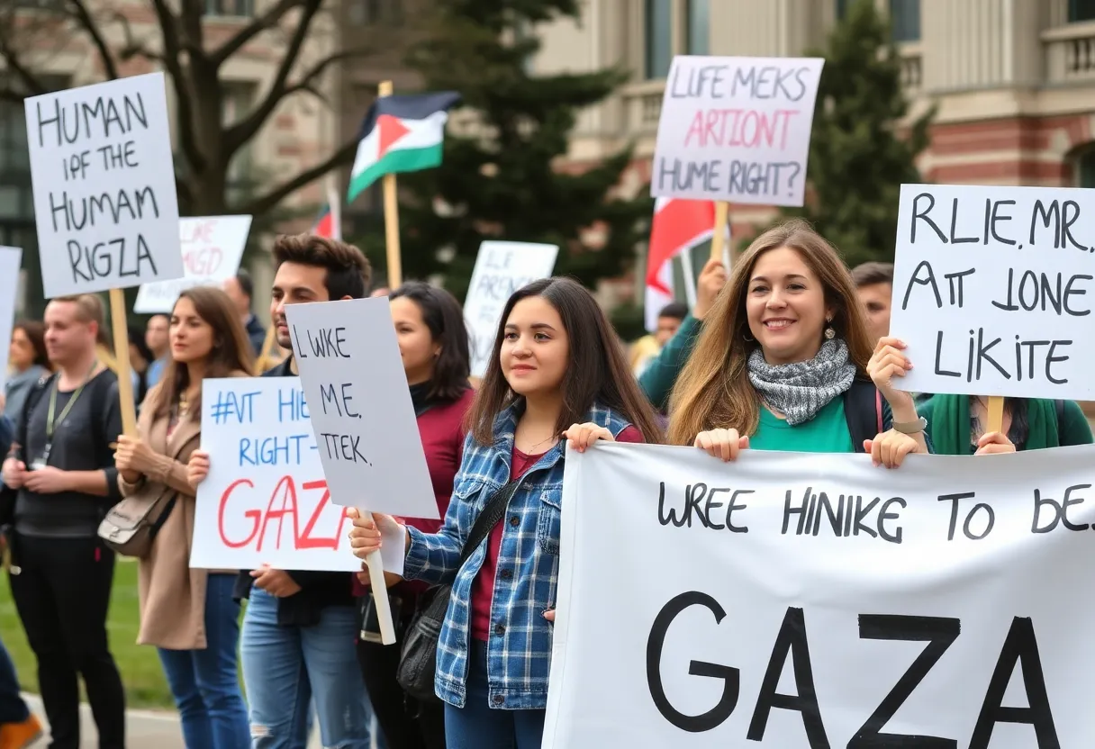CSUSM students participating in a hunger strike for Gaza