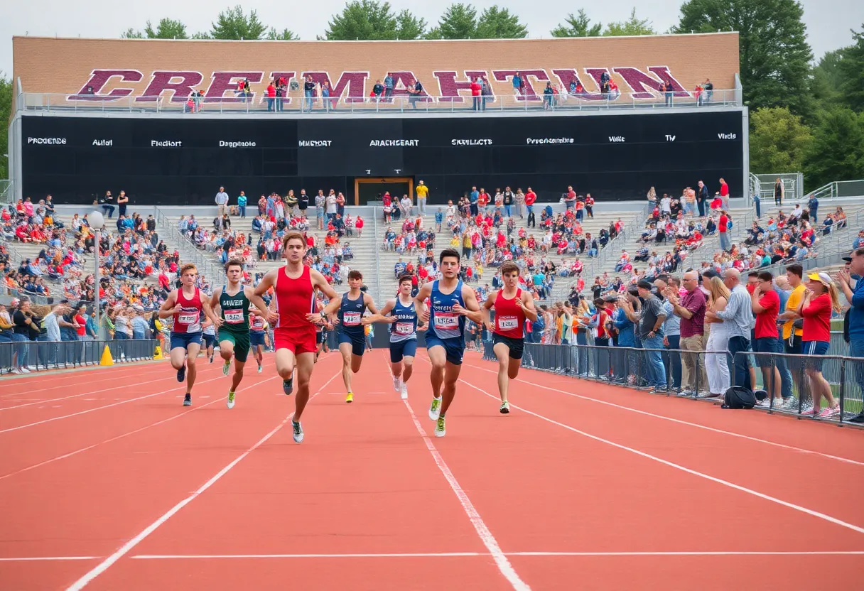 Athletes competing at the Desert Heat Classic track meet.
