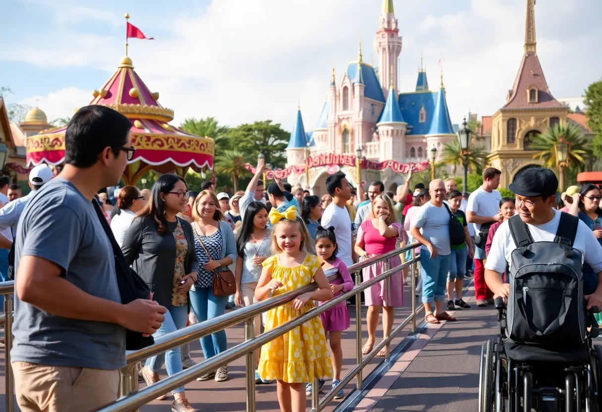 Families enjoying Disneyland with accessibility features
